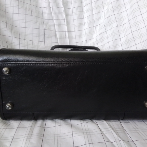 Brighton Chantilly Black Leather Croc Satchel Handbag/Shoulder Bag - Picture 3 of 5